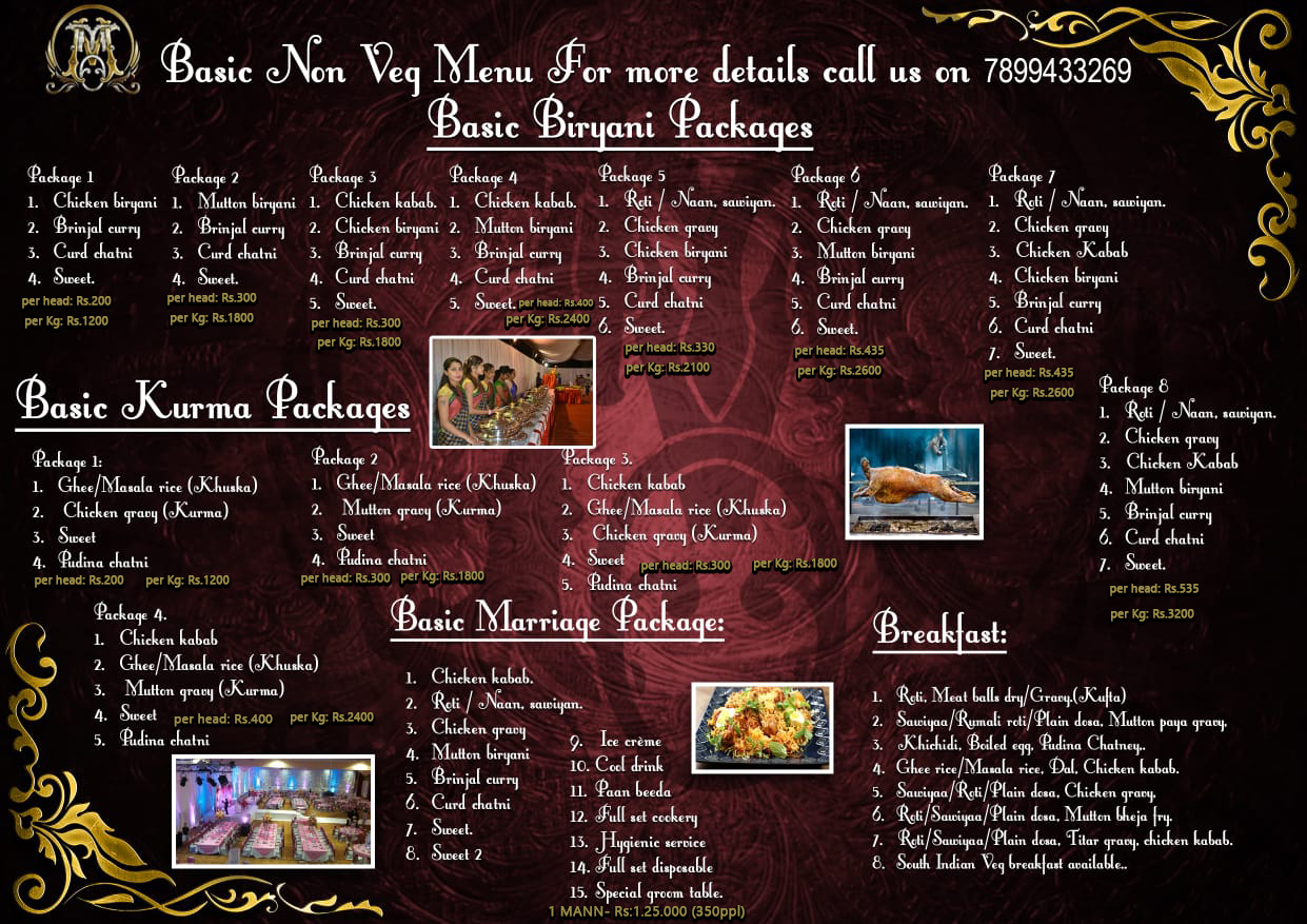 Elite Wedding Menu Packages